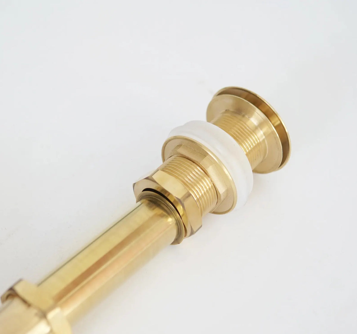 Solid Unlacquered Brass S-trap and Sink Stopper, Push Up Button, Pop Up Drain, Brass Water Trap