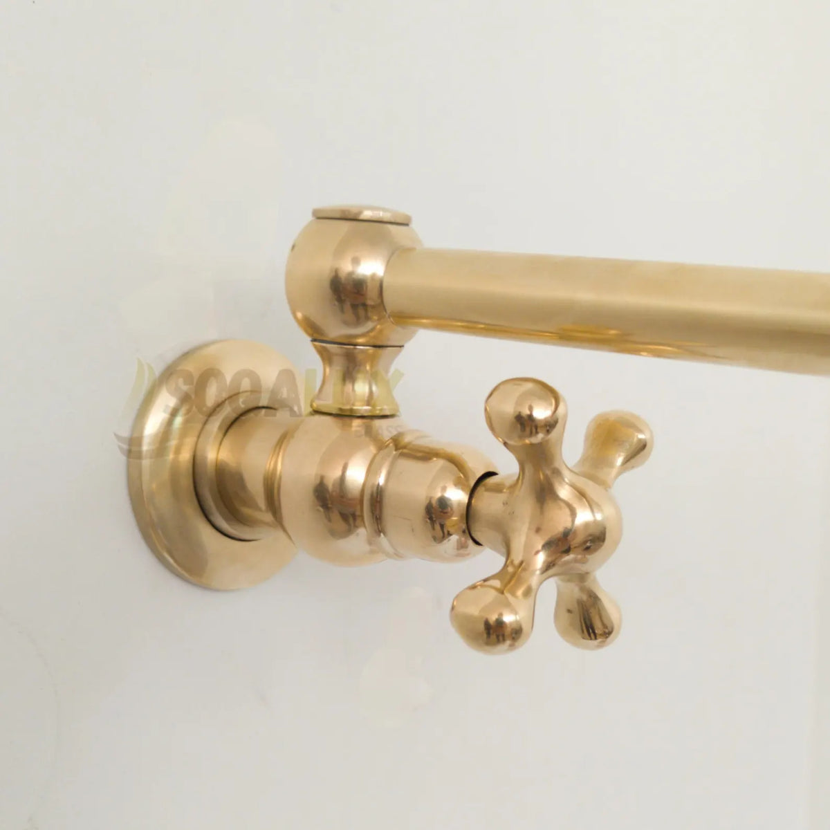 Unlacquered Brass Pot Filler Kitchen Faucet, Stove Pot, Wall Mount Pot Filler