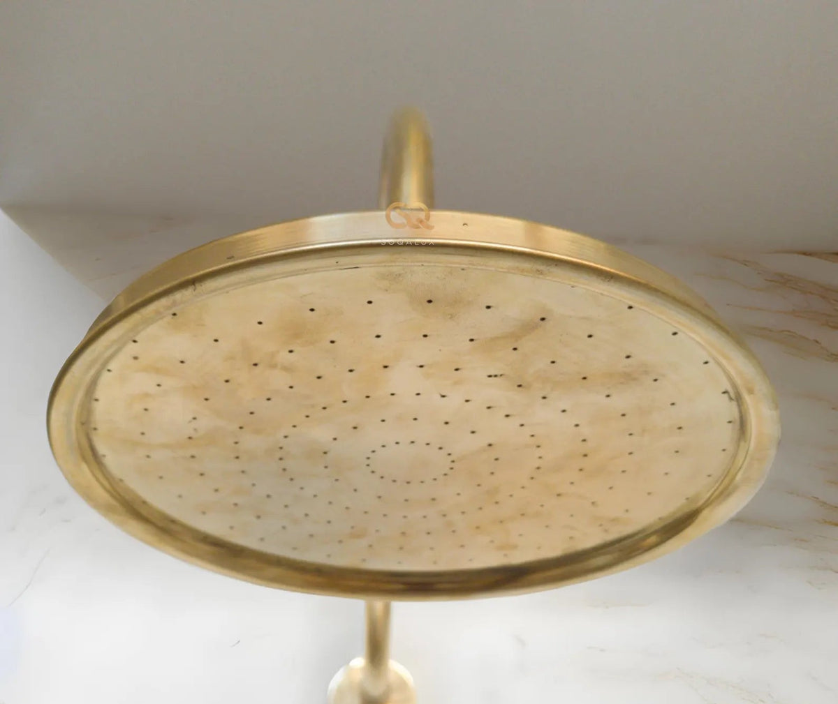 Unlacquered Brass Shower System: Rainfall Head.