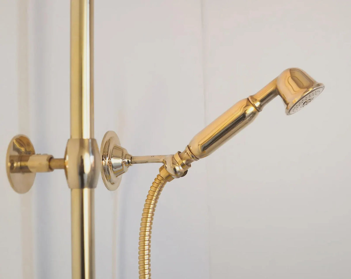 Unlacquered Brass Shower System Set-Rainfall Bathroom Shower Set.