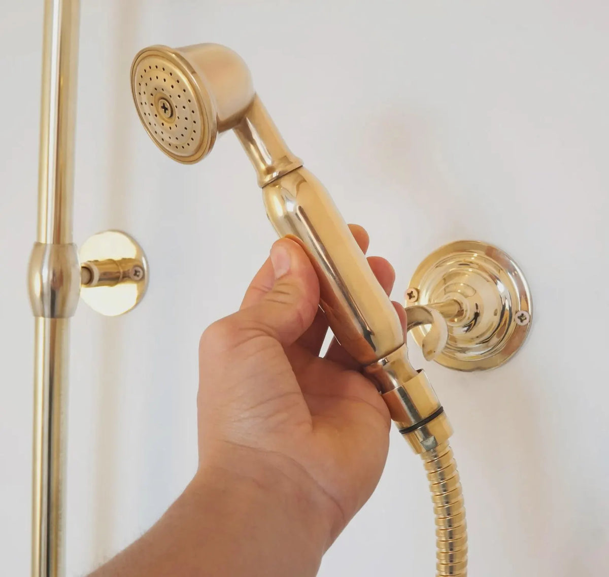 Unlacquered Brass Shower System Set-Rainfall Bathroom Shower Set.