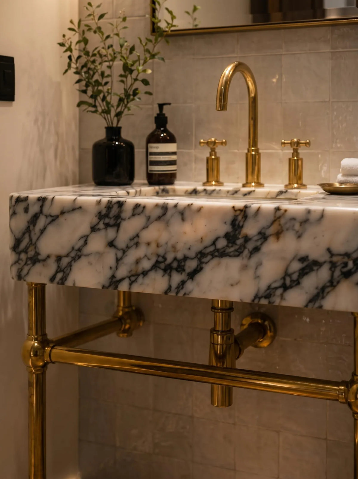 Unlacquered Brass Console Legs- Custom Sizing Available.