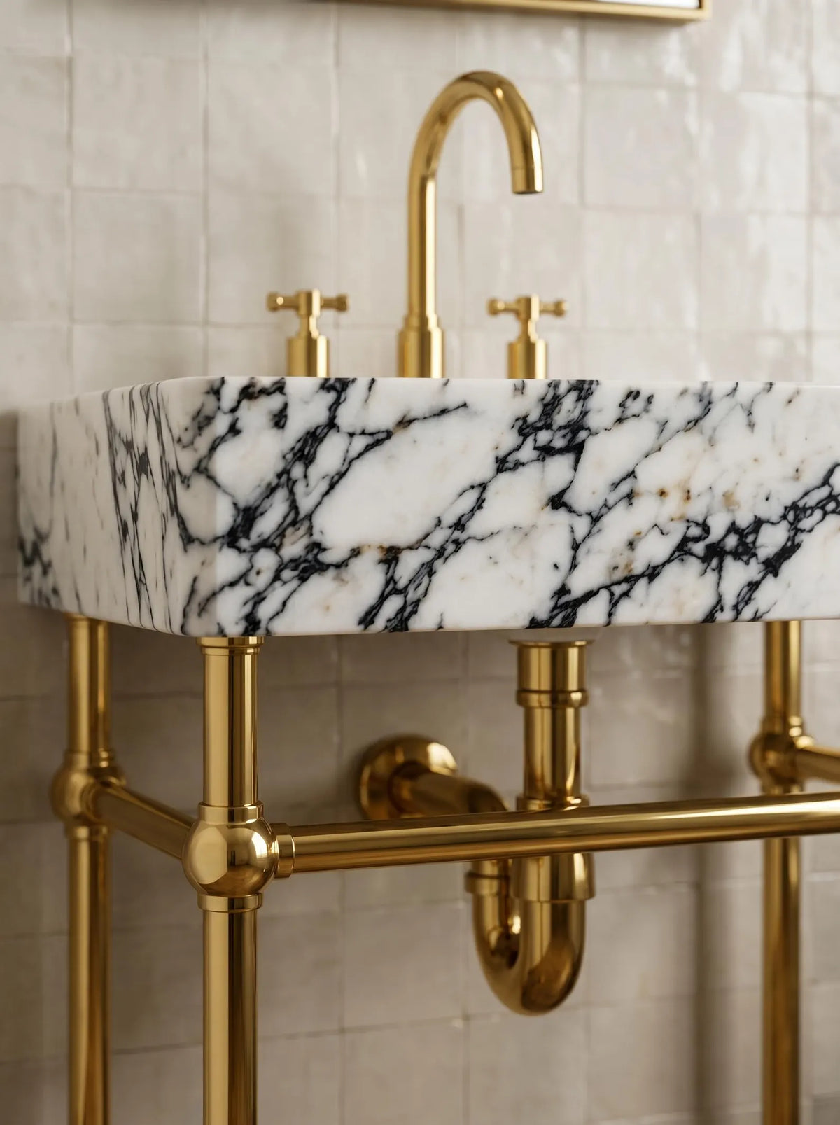 Unlacquered Brass Console Legs- Custom Sizing Available.