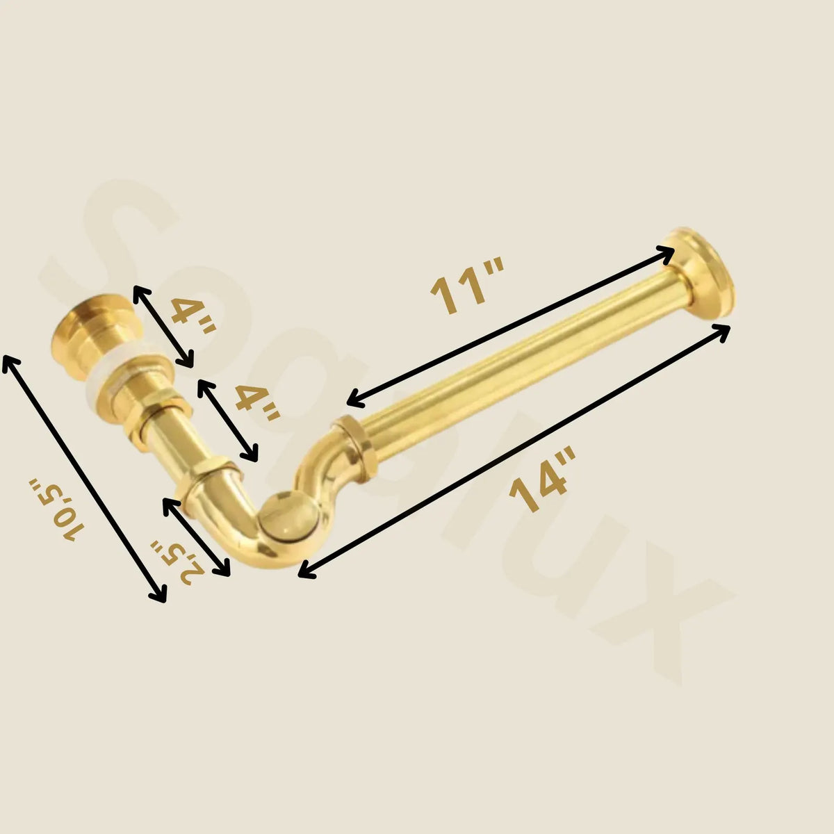 Solid Unlacquered Brass S-trap and Sink Stopper, Push Up Button, Pop Up Drain, Brass Water Trap